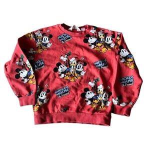 H&M Disney Mickey & Friends Sweatshirt Red Size 8/10